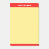 Personalisierter wichtiger Text auf Rot und Gelb Post-it Klebezettel (Vorderseite)
