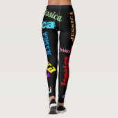 Personalisierter Wiederholname Schwarze fette Legg Leggings (Rückseite)
