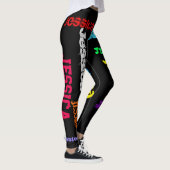 Personalisierter Wiederholname Schwarze fette Legg Leggings (Rechts)