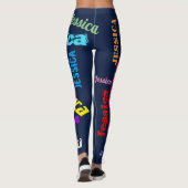 Personalisierter Wiederholname Schwarze fette Legg Leggings (Rückseite)