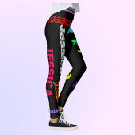 Personalisierter Wiederholname Schwarze fette Legg Leggings<br><div class="desc">Spaß,  mutig,  farbenfroh,  Leggings. Geben Sie Ihren Namen in die Vorlage und es wiederholt sich wie Zauberei.</div>