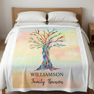Personalisierter Wiedersehen-Baum  Fleecedecke