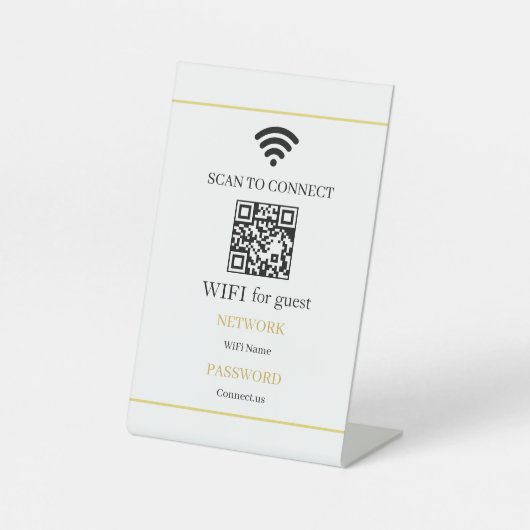 Personalisierter WiFi-QR-Code-Netzwerkdisplay-Sock Sockelschild (Vorderseite)