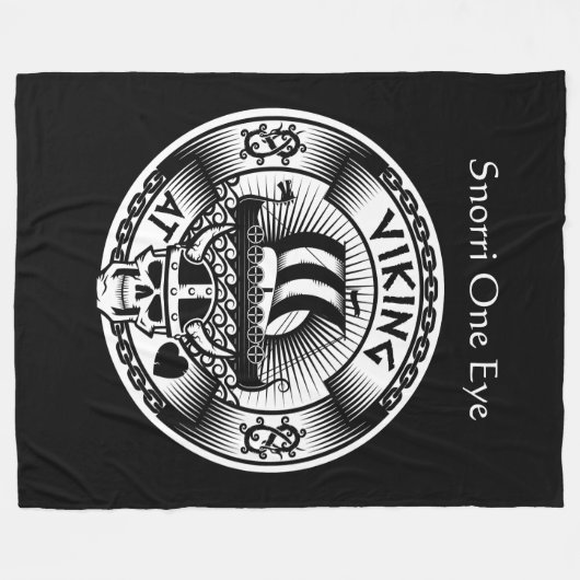Personalisierter Wikinger am Herzen Fleecedecke (Vorderseite (Horizontal))
