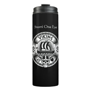 Personalisierter Wikinger im Herzen Thermosbecher