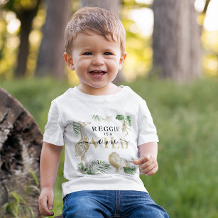 Personalisierter "Wild One" Dschungel/Safari Baby T-shirt