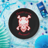 Personalisierter Wild Red Skull Pappteller (Party)