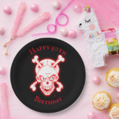 Personalisierter Wild Red Skull Pappteller (Party)