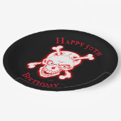 Personalisierter Wild Red Skull Pappteller (Schrägansicht)