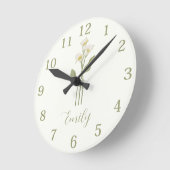 Personalisierter Wildblume Runde Wanduhr (Winkel)