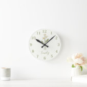 Personalisierter Wildblume Runde Wanduhr (Zuhause)