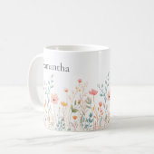 Personalisierter Wildblumen-Alltag Kaffeetasse (Vorderseite Links)