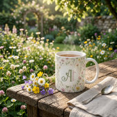Personalisierter Wildblumen-Monogramm-Becher Kaffeetasse