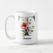 Personalisierter Wildblumen-Monogramm-Tassen-Gesch Kaffeetasse (Links)