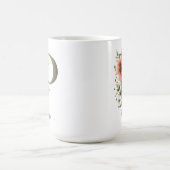 Personalisierter Wildblumen-Monogramm-Tassen-Gesch Kaffeetasse (Mittel)