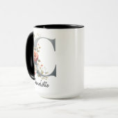 Personalisierter Wildblumen-Mug für Frauen oder Mü Tasse (Vorderseite Links)