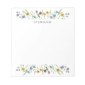 Personalisierter Wildblumen-Notizblock Notizblock (Vorderseite)