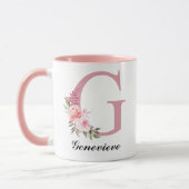 Personalisierter Wildblumen-Rosa-Becher als Gesche Tasse (Links)