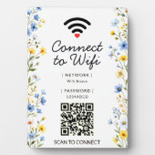 Personalisierter Wildblumen-Watercolor-QR-Code Fotoplatte (Vorderseite)