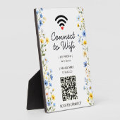 Personalisierter Wildblumen-Watercolor-QR-Code Fotoplatte (Seite)