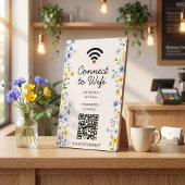 Personalisierter Wildblumen-Watercolor-QR-Code Fotoplatte