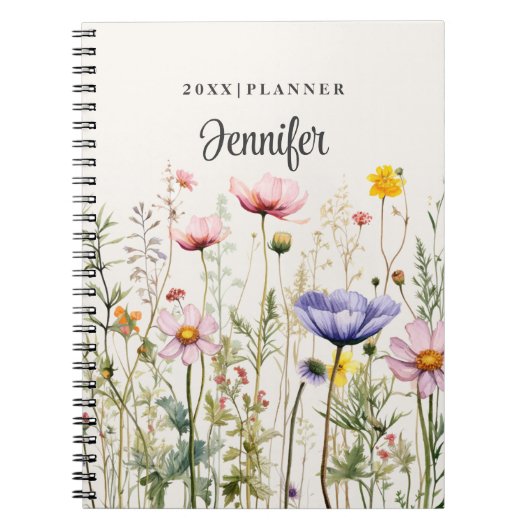 Personalisierter Wildblumenplaner | Benutzerdefini Notizblock (Vorderseite)