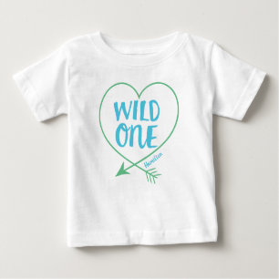 Personalisierter wilder Jungen-erster Geburtstag Baby T-shirt