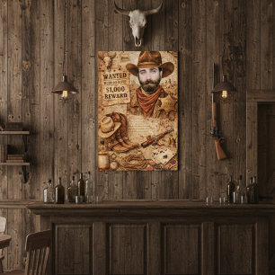 Personalisierter Wilder Westen Gesuchter Cowboy Poster