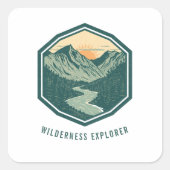 Personalisierter Wilderness Explorer Berg S Quadratischer Aufkleber (Vorderseite)