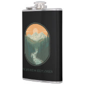 Personalisierter Wilderness Explorer Retro-Berg Flachmann (Links)