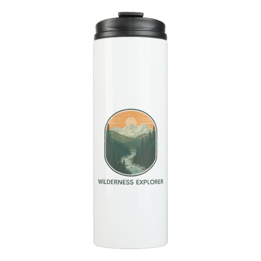Personalisierter Wilderness Explorer Retro-Berg Thermosbecher (Vorderseite)