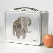Personalisierter Wildtiergrauer Elefant Metall Brotdose (Beispiel)