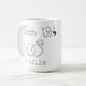Personalisierter Wille heiraten Sie uns? Kaffeetasse (Vorderseite Links)