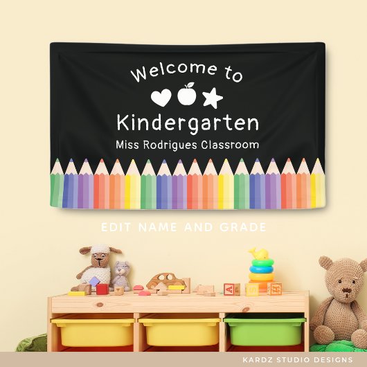 Personalisierter Willkommen zurück zum Kindergarte Banner