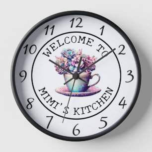 Personalisierter Willkommensgruß in Mimis Küche Uhr