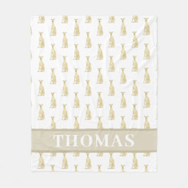 Personalisierter Windhund (Fawn) Fleecedecke