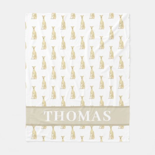 Personalisierter Windhund (Fawn) Fleecedecke (Vorderseite)