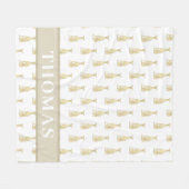 Personalisierter Windhund (Fawn) Fleecedecke (Vorderseite (Horizontal))