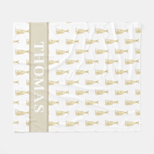 Personalisierter Windhund (Fawn) Fleecedecke (Vorderseite (Horizontal))
