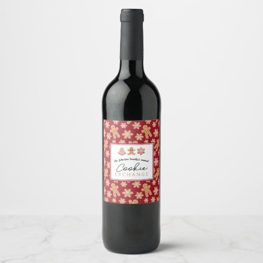 Personalisierter Wine Flasche Label Cookie Exchang Weinetikett (Vorderseite)