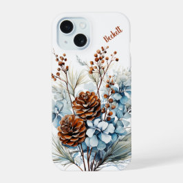 Personalisierter Winter floral Phone Case iPhone 15 Hülle