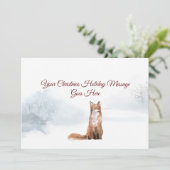 Personalisierter Winter Fox Elegante Drehbuch Weih Feiertagskarte (Stehend Vorderseite)