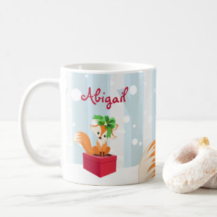Personalisierter Winter Fox Woodland Weihnachten Kaffeetasse