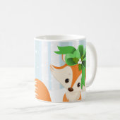 Personalisierter Winter Fox Woodland Weihnachten Kaffeetasse (VorderseiteRechts)