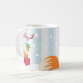 Personalisierter Winter Fox Woodland Weihnachten Kaffeetasse (Vorderseite Links)