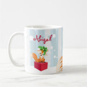 Personalisierter Winter Fox Woodland Weihnachten Kaffeetasse (Links)