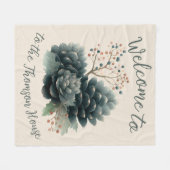 Personalisierter Winter Pinecone Familiendesign Fleecedecke (Vorderseite (Horizontal))