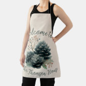 Personalisierter Winter Pinecone Familiendesign Schürze (InSitu)