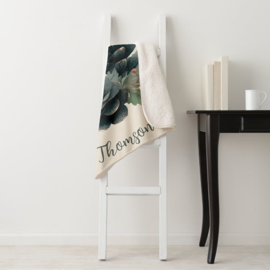 Personalisierter Winter Pinecone Familiendesign Sherpadecke (Beispiel)