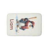 Personalisierter Winter-Pinguin-Baseball-Junior Badematte (Vorderseite)